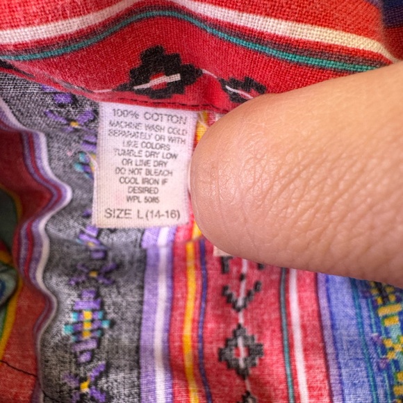 Vintage western style button up girls 14/16 probably adult xs - Picture 3 of 6